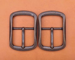 Heavy Duty Solid Antique Copper Two-Tone Center Bar Pin Belt Buckle Inner 40mm