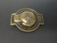 Vtg Belt Buckle Permastran Fiber Glass Pipe Boxing Glove The Light Heavyweight