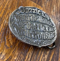 « Dazzle &lsquo;Em With Brilliance or Baffle &lsquo;Em With Bullshit » Funny Joke Belt Buckle