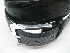Sterling silver 925 Granada buckle 46 grams w/Genuine Lizard-1.5  » belt U.S.A..