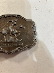 Belt Buckle Vintage 1902 Pony Express Since 1852 Post Office Mail Carrier Horse