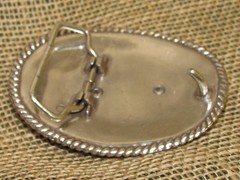 Western / Cowboy Belt Buckle ~ Oval Engraved w/ 3-D Flying Eagle ~ Silver Color
