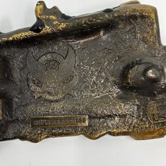The Great American Buckle Co Belt Buckle Mens Black Red Train Engine 1980 USA