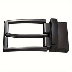 Men Belt Buckle Replacement Reversible Classic Business Black Silver 3.5cm