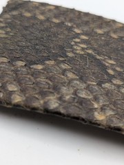 Vintage Genuine Python Snakeskin Belt Buckle Leather Western Exotic Handmade