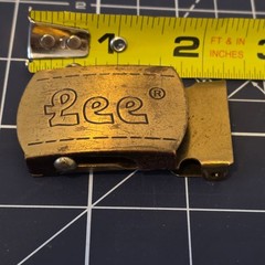 Vintage Lee Heavy Duty Belt Buckle Brass Tone Metal Adjustable Strap Loop