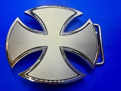 Maltese Celtic Iron Cross Gothic Punk Biker Silver Color Cutout Belt Buckle