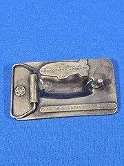 Vintage 1974 Goodyear Tire and Rubber Company Blimp Belt Buckle MARKED REPRO
