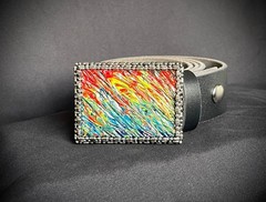 Hand Painted Pride Art Belt Buckle Abstract Expressionism OOAK Darren McNeese