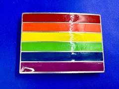 Rainbow Pride Flag LGBTQ Movement Enameled Great American Prod 2005 Belt Buckle