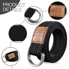 Hantier 3 Pack Canvas Web Belts 1.25&Prime; Wide 47 inches, Gray,white,blue-grey