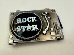 DJ ROCK STAR Turntable Music Record Player Musicians Music Lovers Belt Buckle