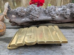 70s « HUGH » Brass Belt Buckle By Baron Buckles