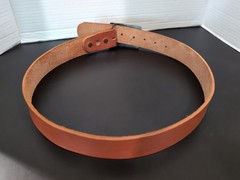 VINTAGE BEECH NUT TOBACCO LOGO BUCKLE LDL MARK W/LEATHER BELT MENS SZ 33 GVC