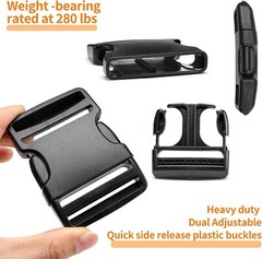 Quick-Release 6-Pack Heavy-Duty Buckles with 6 Yards of Strong Nylon Webbing