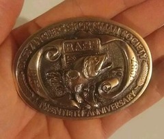 Vintage 1987 Bass Anglers Sportsman Society Twentieth Anniversary Belt Buckle