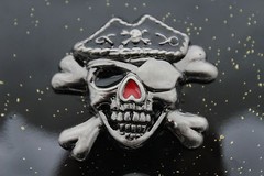 NEW Men Women Buckle Silver Skulls Skeletons Black Pirate Death Square Punk Rock