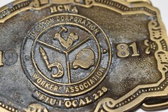 Vintage 1981 Limited Edition of 1100 HESSTON HWCA Local Brass BELT BUCKLE USA