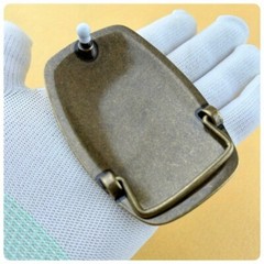 1pc Heavy-duty Solid Brass Belt Buckle 3.5 X 2 Inches Retro Woven Pattern Design