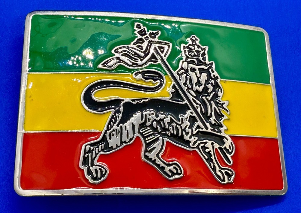 Rastafarian Lion Judah Flag Reggae Rasta African Jamaican Reggae Belt Buckle