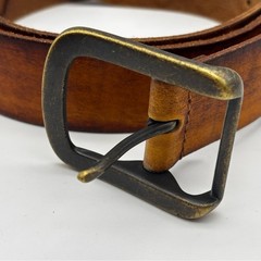 Levi’s Men’s Tooled and Braided Stitched Brown Leather Belt Western Hippy