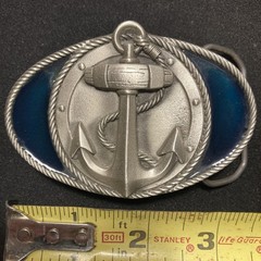 Great American Buckle Company Pewter Anchor w/Blue Enamel