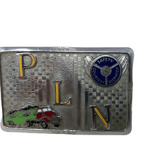 VTG Deco PLN Newton Transportation Transporting Cars Belt Buckle By Hook Fast