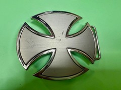 Maltese Celtic Iron Cross Gothic Punk Biker Silver Color Cutout Belt Buckle