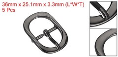 5Pcs 0.75&Prime; Single Prong Belt Buckle Oval Center Bar Buckles for Belt, Black