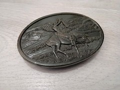 Bergamot Brass Works & Siskiyou Leather 1977 Native American P-60 Belt Buckle