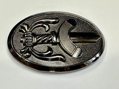 Medieval Times Sword In Black Oval Vintage Belt Buckle