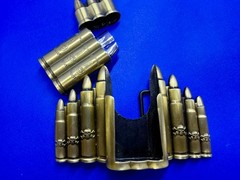 Bullet Rifle Rounds Skull Crossbones Lighter (Not Working) Large Belt Buckle