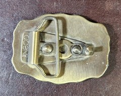 1970s Oden Inc. Brass/Bronze « Frank » Belt Buckle, Personalized Name, EUC