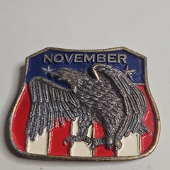 Silver Red Blue Eagle Flag Western Belt Buckle Patriotic Antique Finish for Men