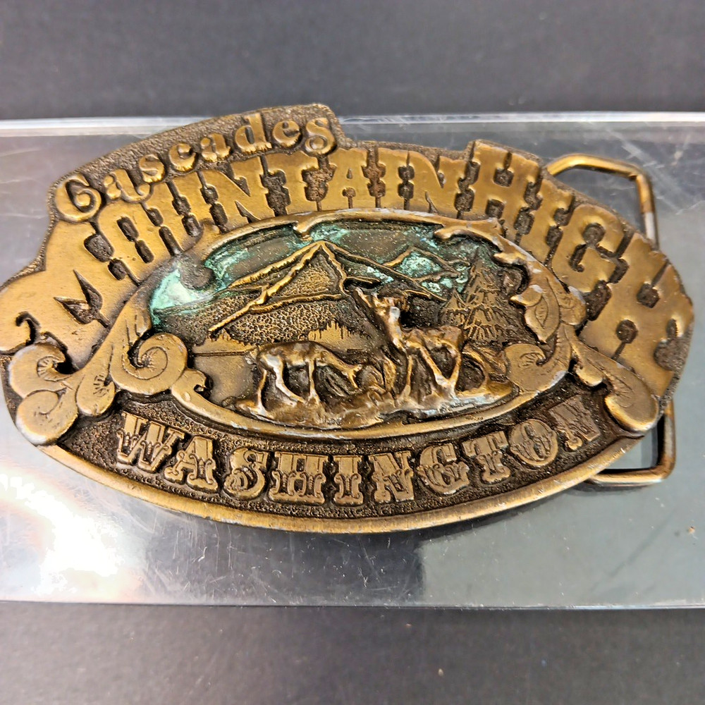 1976 Dezy Denver Rocky MountainHigh Washington Belt Buckle Made In USA