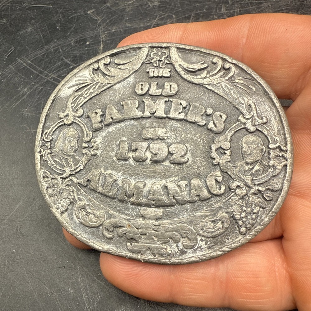 1792 St. Louis The Old Farmer’s Almanac Retired Vintage Belt Buckle Ben Franklin