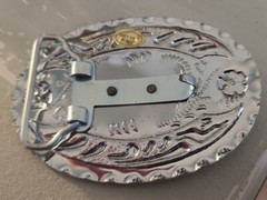 Brass Tone Eagle Stainless Steel Belt Buckle Hong Kong Made EUC!