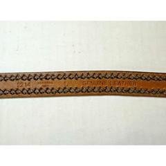Dockers Brown Leather Belt Unisex Braided Brass Buckle Size L Vintage 1990s