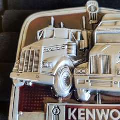 Kenworth Belt Buckle Metal & Red Enamel Finish Trucker Transportation Diesel