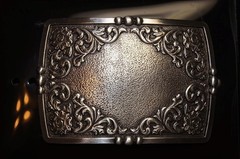 Ariat Western Buckle Rectangle Floral Silver A37060