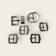 Appenzeller Belt Buckles Set 6 Gold Tone Switzerland Alpine Folk Craft Used
