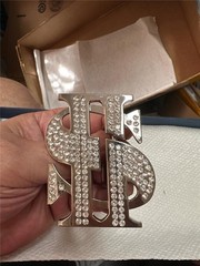Vintage Blinged Out Money Sign Belt Buckle