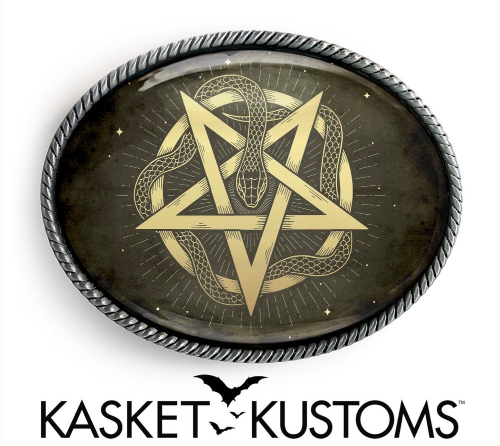 Snake Pentagram Belt Buckle – Ancient Esoteric Symbol Witchcraft Buckle – 617-SO