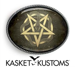 Snake Pentagram Belt Buckle – Ancient Esoteric Symbol Witchcraft Buckle – 617-SO