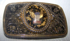HARLEY DAVIDSON MOTORCYCLES VINTAGE 70&rsquo;S #1 WINGS GOLD FLAKE BELT BUCKLE
