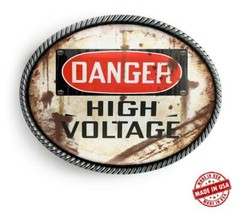 High Voltage Belt Buckle – Danger Grunge Handmade Artisan Buckle
