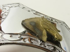 WESTERN HORSE HEAD BELT BUCKLE chrome brass horse BF9B0219