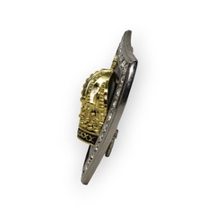 BeltBuckle Crown Shield Royal Cross Gold Black Silver Rhinestone Italia FreeShip