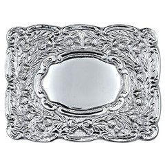 Scottish Traditional Thistle Round Platter Kilt Belt Silver Buckle Highland Wear