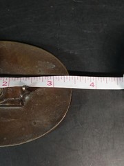 Vintage BERT Leather Inlay Brass Tone Belt Buckle Made USA